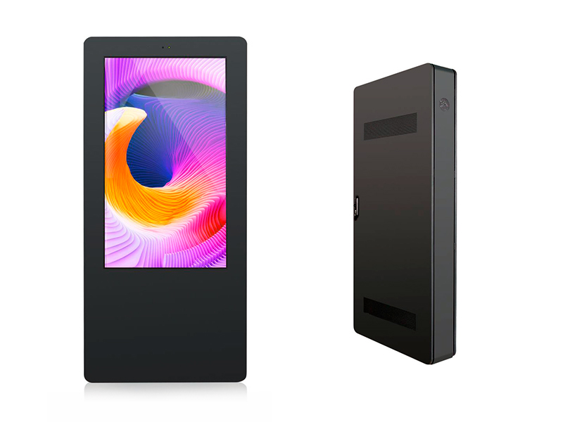Mupi digital outdoor MT604 com tecnologia Multi-Touch e painel de alto brilho Samsung/LG.
